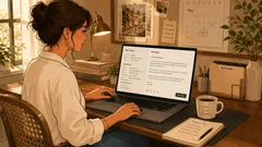 Wedding professional reviewing an AI-drafted inquiry reply on a laptop