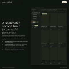 Project Lookbook landing page showing a searchable photo archive interface